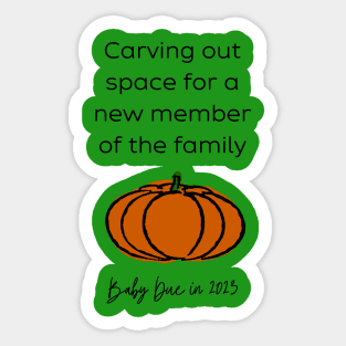 Pumpkin Baby Announcement (Black Year) Sticker